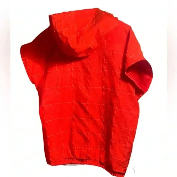 Adidas sleeveless hooded orange athletic stylish full zip lined vest unisex S - Picture 3 of 4